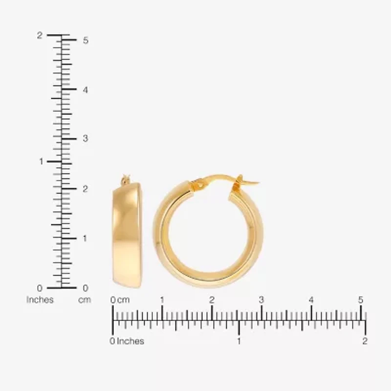 Womens 14K Gold 15mm Hoop Earrings