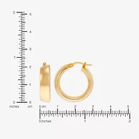 Womens 14K Gold 15mm Hoop Earrings