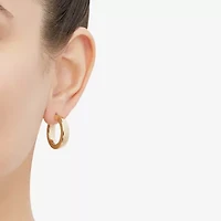 Womens 14K Gold 15mm Hoop Earrings