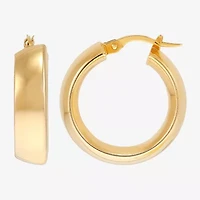 Womens 14K Gold 15mm Hoop Earrings