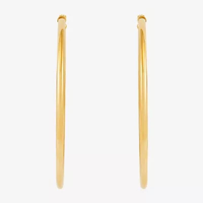 Womens 14K Gold 50mm Hoop Earrings