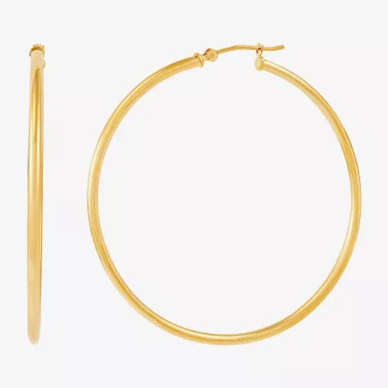 Womens 14K Gold 50mm Hoop Earrings