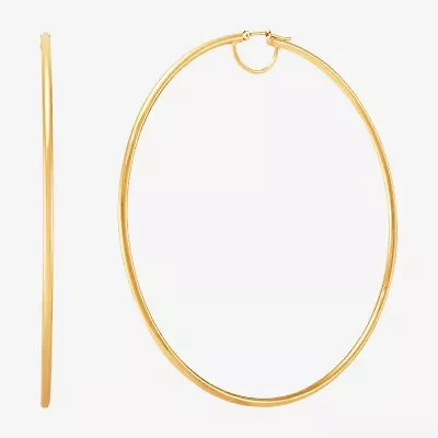 Womens 14K Gold 80mm Hoop Earrings