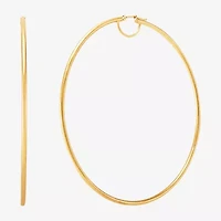 Womens 14K Gold 80mm Hoop Earrings