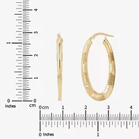 Womens 14K Gold 30mm Oval Hoop Earrings