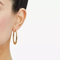 Womens 14K Gold 30mm Oval Hoop Earrings