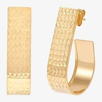 Womens 14K Gold 19mm Hoop Earrings