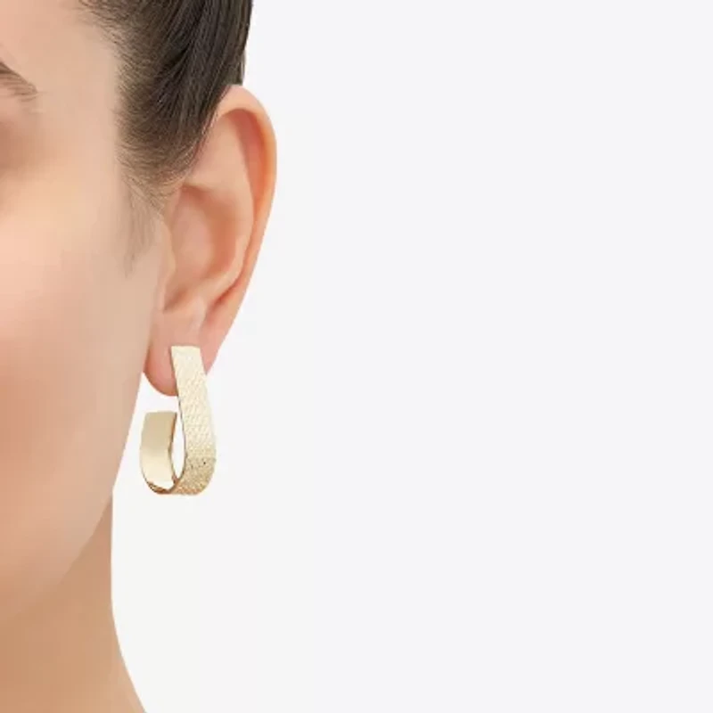 Womens 14K Gold 19mm Hoop Earrings