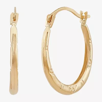Womens 10K Gold 17.3mm Hoop Earrings