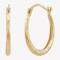 Womens 10K Gold 17.3mm Hoop Earrings