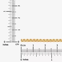 Womens 14K Gold 10 Inch Hollow Link Ankle Bracelet