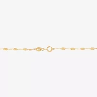 Womens 14K Gold 10 Inch Solid Link Ankle Bracelet