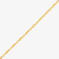 Womens 14K Gold 10 Inch Solid Link Ankle Bracelet