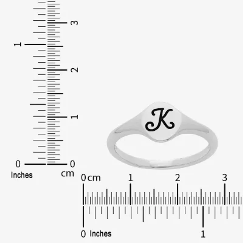 Womens Sterling Silver Signet Ring