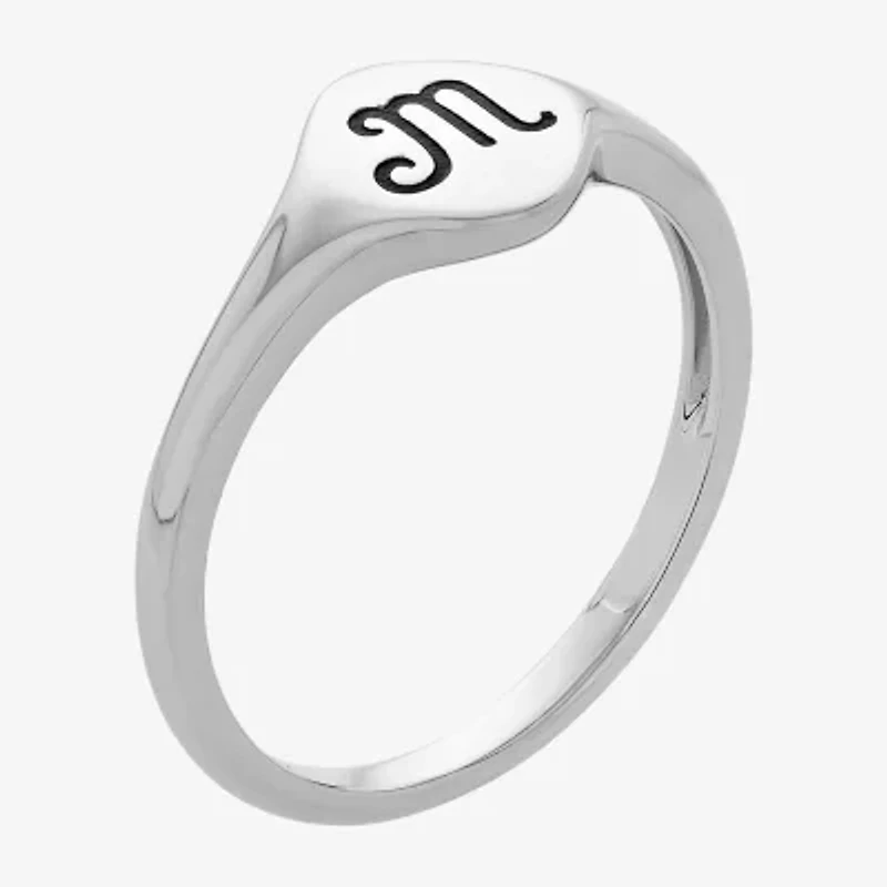 Womens Sterling Silver Signet Ring
