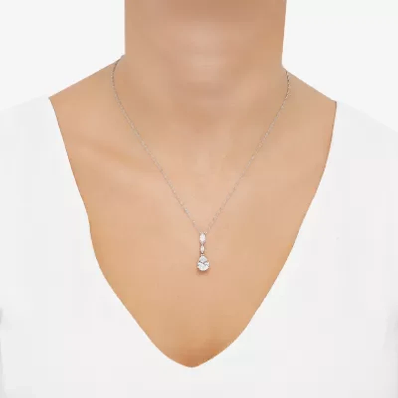 Womens White Cubic Zirconia Sterling Silver 2-pc. Jewelry Set