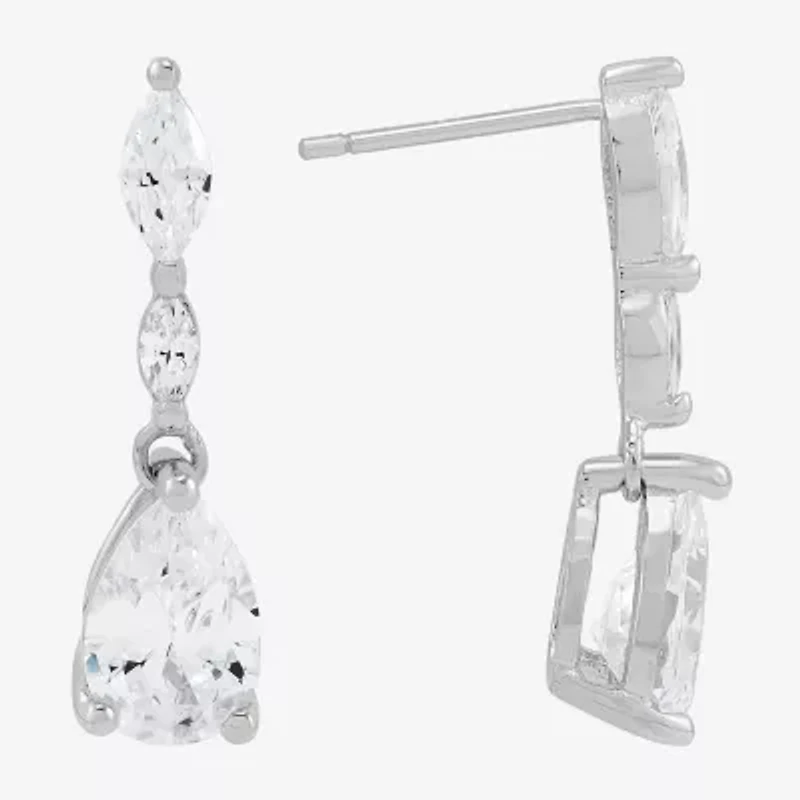 Womens White Cubic Zirconia Sterling Silver 2-pc. Jewelry Set