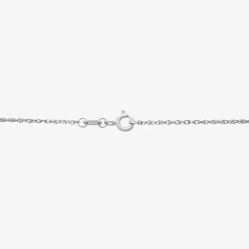 Womens White Cubic Zirconia Sterling Silver 18 Inch Pendant Necklace