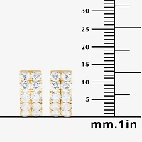 (G / Si1-Si2) Womens 2 CT. T.W. Lab Grown White Diamond 14K Gold Over Silver 13.2mm Hoop Earrings