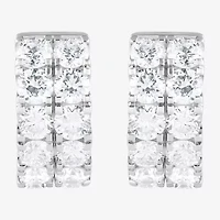 (G / Si1-Si2) Womens 2 CT. T.W. Lab Grown White Diamond Sterling Silver 13.2mm Hoop Earrings
