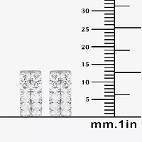(G / Si1-Si2) Womens 2 CT. T.W. Lab Grown White Diamond Sterling Silver 13.2mm Hoop Earrings