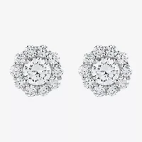 (G / Si1-Si2) 1 CT. T.W. Lab Grown White Diamond Sterling Silver 7.9mm Stud Earrings