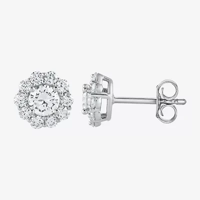 (G / Si1-Si2) 1 CT. T.W. Lab Grown White Diamond Sterling Silver 7.9mm Stud Earrings