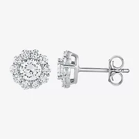 (G / Si1-Si2) 1 CT. T.W. Lab Grown White Diamond Sterling Silver 7.9mm Stud Earrings
