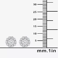 (G / Si1-Si2) 1 CT. T.W. Lab Grown White Diamond Sterling Silver 7.9mm Stud Earrings