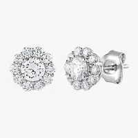 (G / Si1-Si2) 1 CT. T.W. Lab Grown White Diamond Sterling Silver 7.9mm Stud Earrings