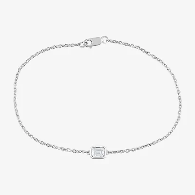 G / Si1-Si2) Womens Sterling Silver 7.25 Inch Solid Cable Chain Bracelet