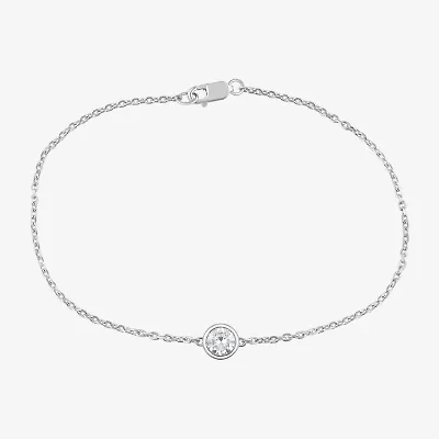 G / Si1-Si2) Womens Sterling Silver 7.25 Inch Solid Cable Chain Bracelet