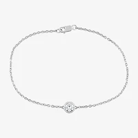 G / Si1-Si2) Womens Sterling Silver 7.25 Inch Solid Cable Chain Bracelet