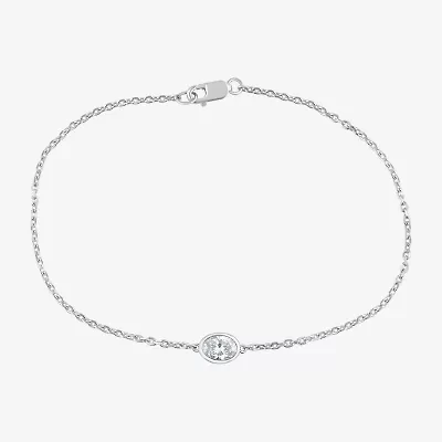 G / Si1-Si2) Womens Sterling Silver 7.25 Inch Solid Cable Chain Bracelet