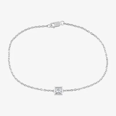 (G / Si1-Si2) Womens Sterling Silver 7.25 Inch Solid Cable Chain Bracelet