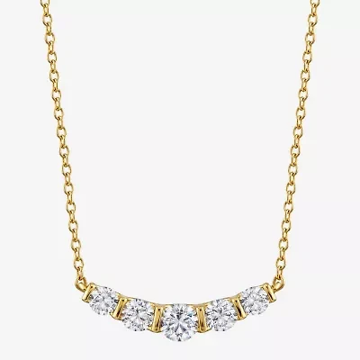 (G-H / Si2) Womens 1 1/10 CT. T.W.  Lab Grown White Diamond 14K Gold Over Silver 18 Inch Pendant Necklace