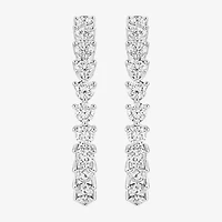 (G-H / Si2) Womens 5 CT. T.W. Lab Grown White Diamond Sterling Silver 31.9mm Hoop Earrings