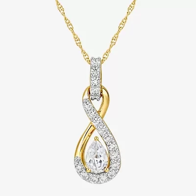 I / I2 Womens 1/2 CT. T.W. Lab Grown White Diamond 14K Gold Over Silver 18 Inch Pendant Necklace