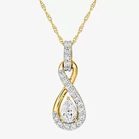 I / I2 Womens 1/2 CT. T.W. Lab Grown White Diamond 14K Gold Over Silver 18 Inch Pendant Necklace