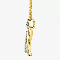 I / I2 Womens 1/2 CT. T.W. Lab Grown White Diamond 14K Gold Over Silver 18 Inch Pendant Necklace