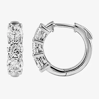(G-H / Si2) Womens 2 CT. T.W. Lab Grown White Diamond Sterling Silver 15.3mm Hoop Earrings
