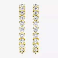 (G-H / Si2) Womens 5 CT. T.W. Lab Grown White Diamond 14K Gold Over Silver 31.9mm Hoop Earrings