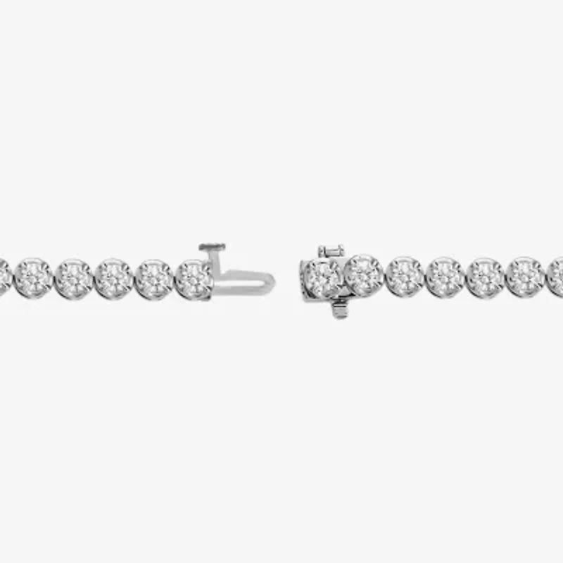 (G-H / Si2 ) Womens 5 CT. T.W. Lab Grown White Diamond Sterling Silver 7.25 Inch Tennis Bracelet