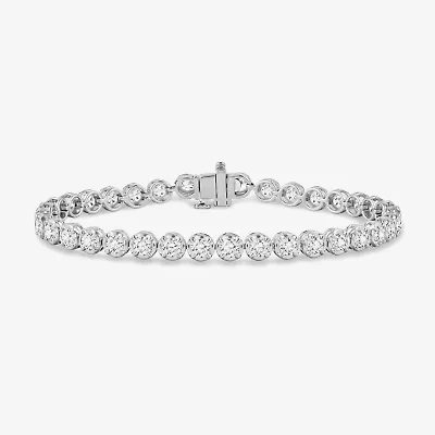 (G-H / Si2 ) Womens 5 CT. T.W. Lab Grown White Diamond Sterling Silver 7.25 Inch Tennis Bracelet