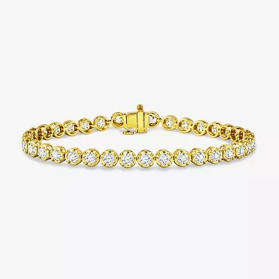 (G-H / Si2 ) Womens 5 CT. T.W. Lab Grown White Diamond Sterling Silver 7.25 Inch Tennis Bracelet