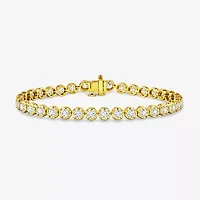 (G-H / Si2 ) Womens 5 CT. T.W. Lab Grown White Diamond Sterling Silver 7.25 Inch Tennis Bracelet