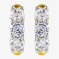 (G-H / Si2) Womens 2 CT. T.W. Lab Grown White Diamond 14K Gold Over Silver 15.3mm Hoop Earrings