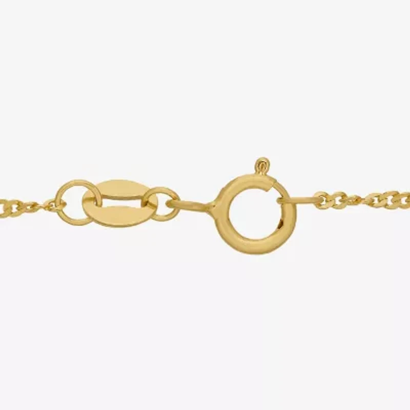 Womens Multi Color Crystal 18K Gold Over Silver Heart 18 Inch Pendant Necklace