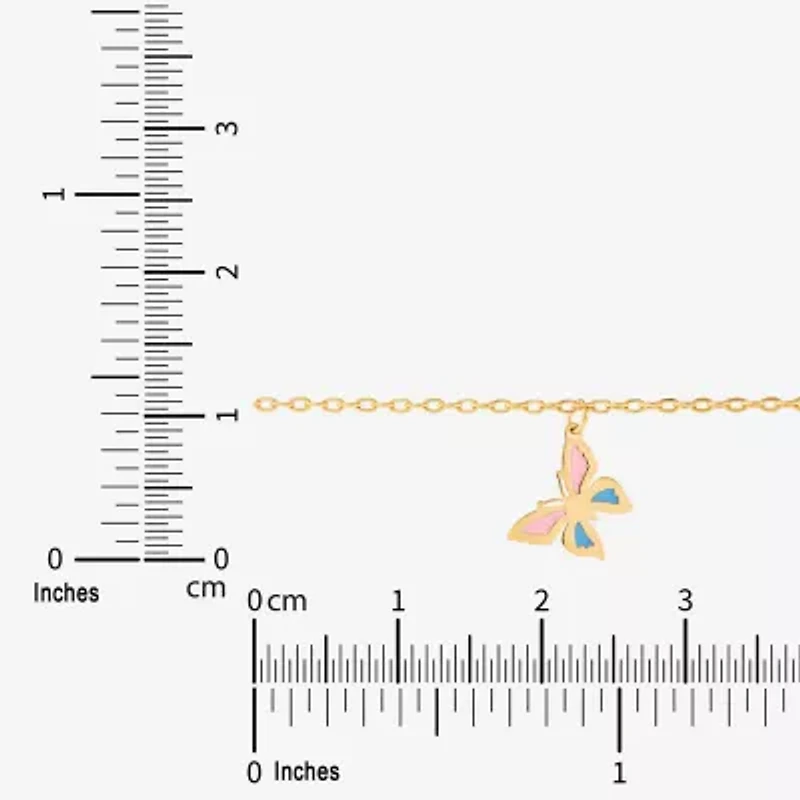 Limited Quantities! Womens 14K Gold Butterfly Charm Bracelet