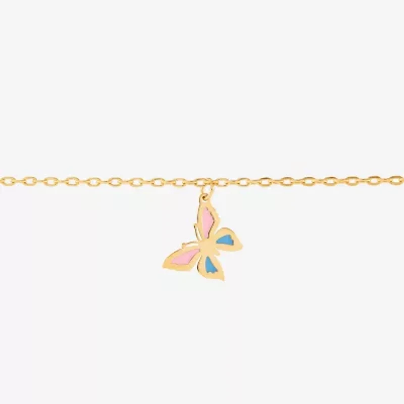 Limited Quantities! Womens 14K Gold Butterfly Charm Bracelet